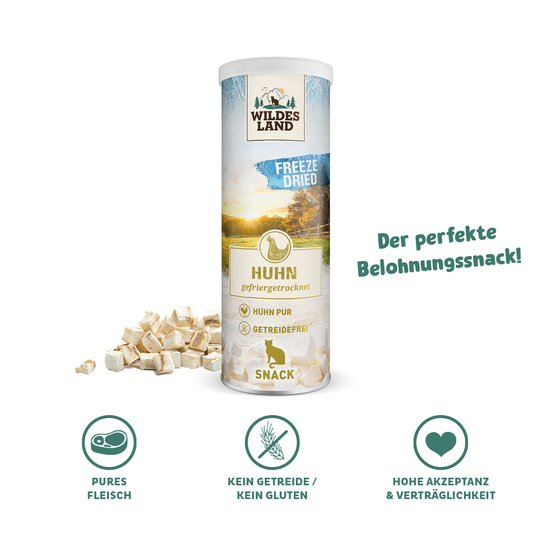 Eine Tüte Freeze Dried Snacks von Wildes Land